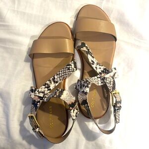 Cole Haan Findra sandals SZ 7 snakeskin print genuine leather comfortable 🏖️